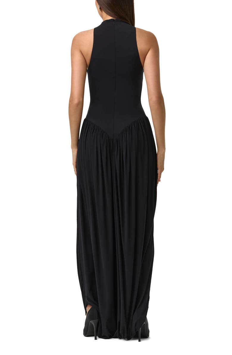 Naked Wardrobe Sleeveless Mock Neck Maxi Dress, Alternate, color, Black