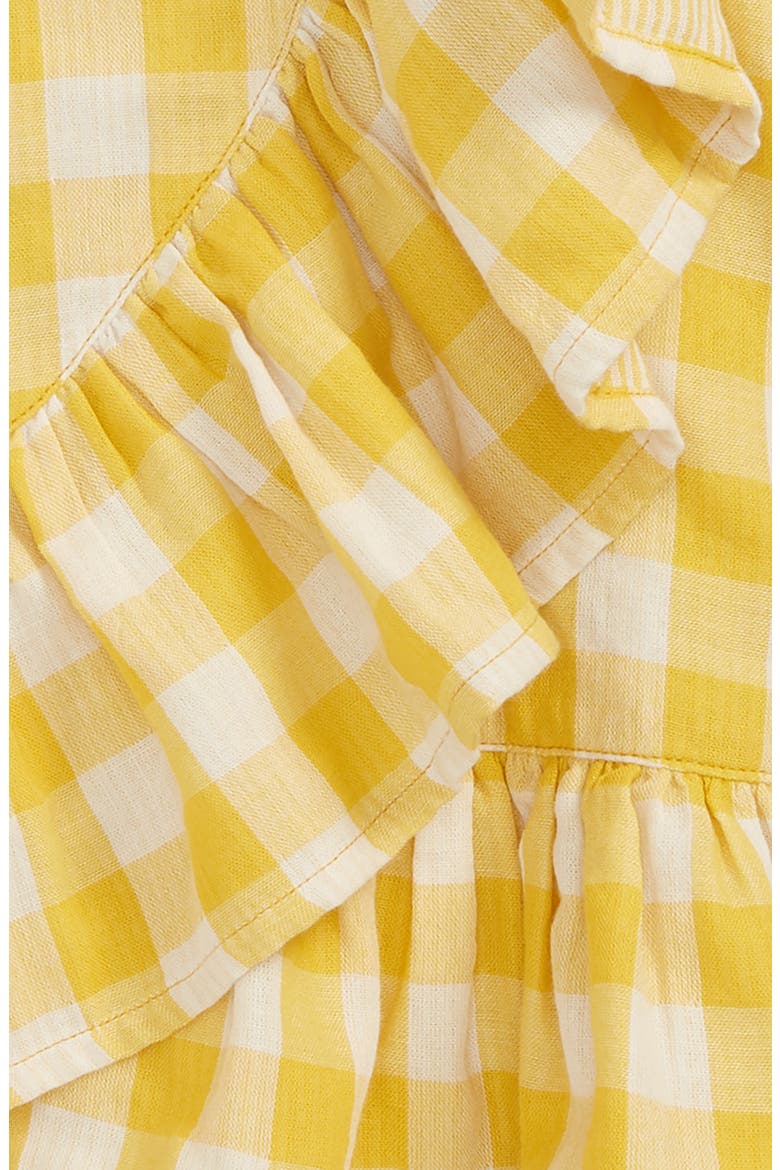 Gingham Ruffle Top, Alternate, color, YELLOW BELL- WHITE CHECK