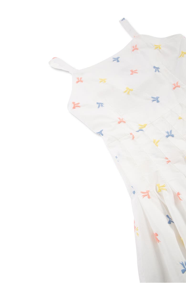 Truce Kids' Bow Print Open Back Cotton Sundress, Alternate, color, White