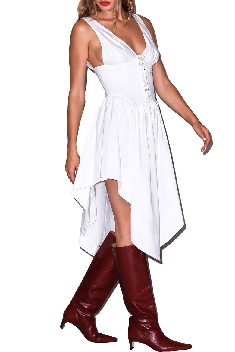 Romy Lacing Dress, Alternate, color, White