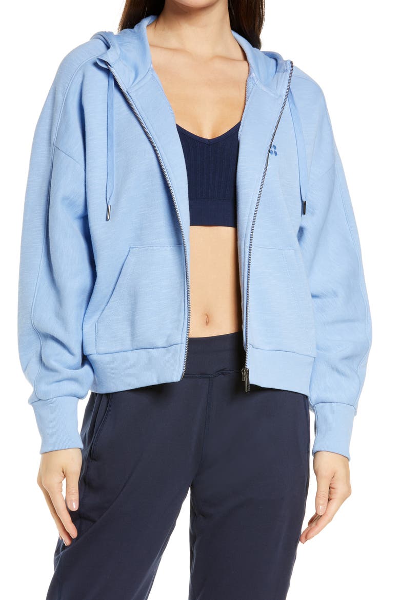 Essentials Full Zip Hoodie, Main, color, COAST BLUE