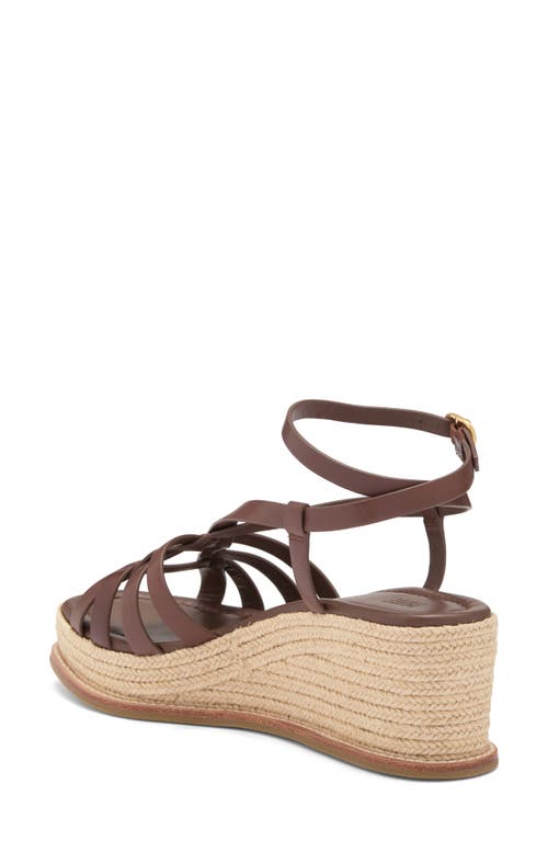 Paige Jill Ankle Strap Espadrille Platform Wedge Sandal In Mahogany