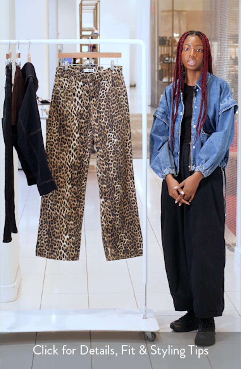 Leopard Print High Waist Jeans, sales video thumbnail