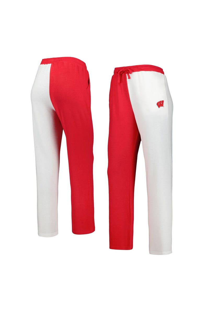 ZOOZATZ Women's ZooZatz Red/White Wisconsin Badgers Colorblock Cozy Tri-Blend Lounge Pants, Main, color, 