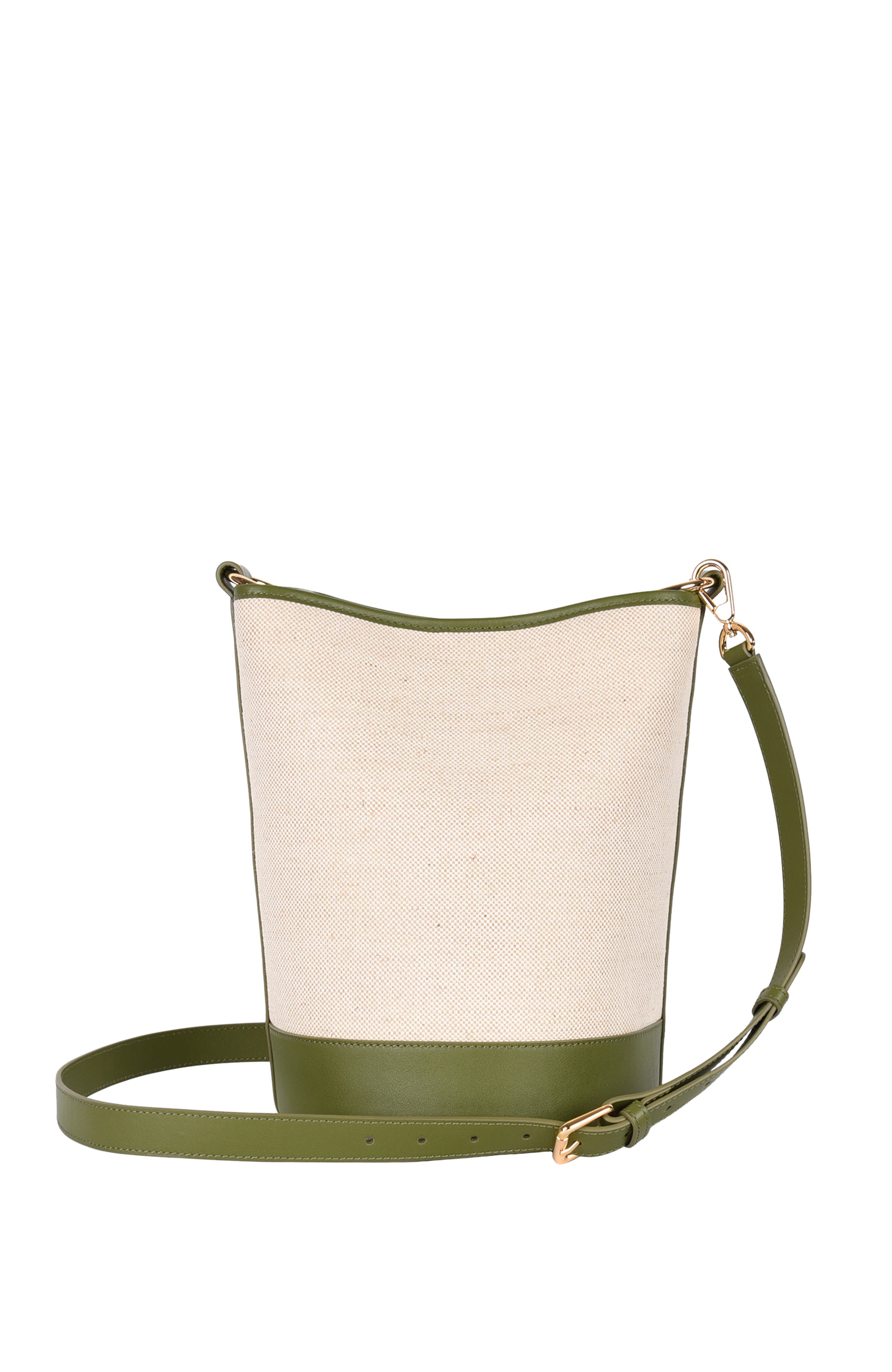 HYER GOODS Canvas and Upcycled Leather Convertible Bucket Bag, Alternate, color, 