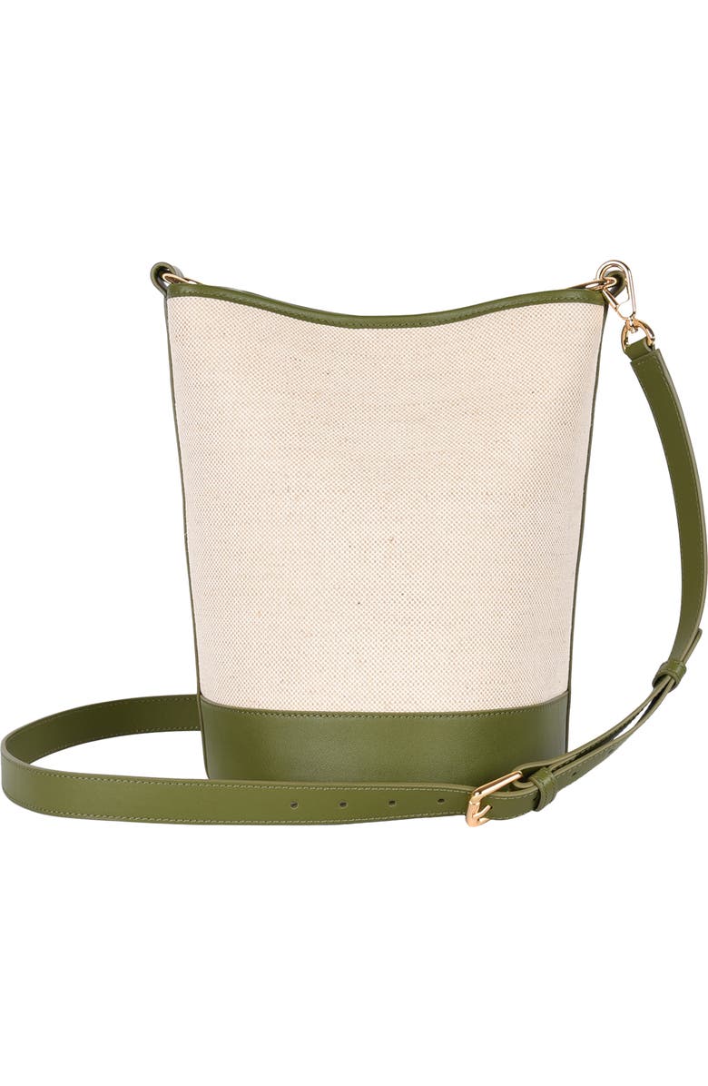 HYER GOODS Canvas and Upcycled Leather Convertible Bucket Bag, Alternate, color,