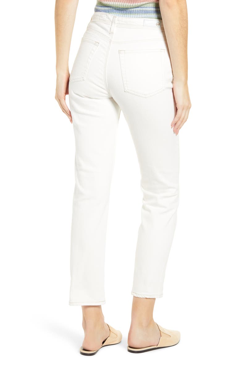 AG The Isabelle High Waist Ankle Straight Leg Jeans, Alternate, color, Moderne White