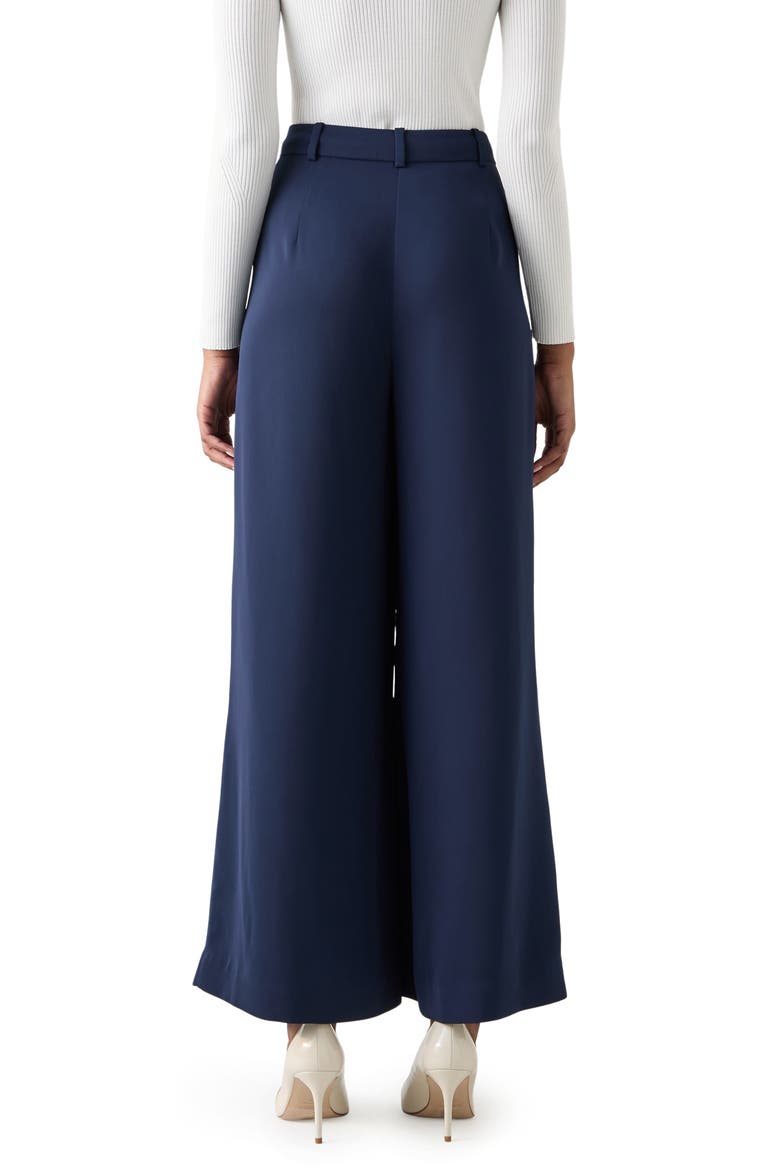 Sykes Pleated Wide Leg Pants, Alternate, color, NAVY