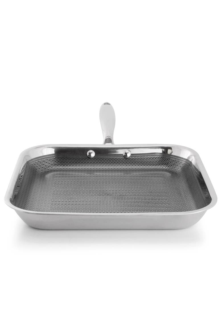 11in Hybrid Nonstick Square Grill Pan in Silver, Alternate, color, Silver