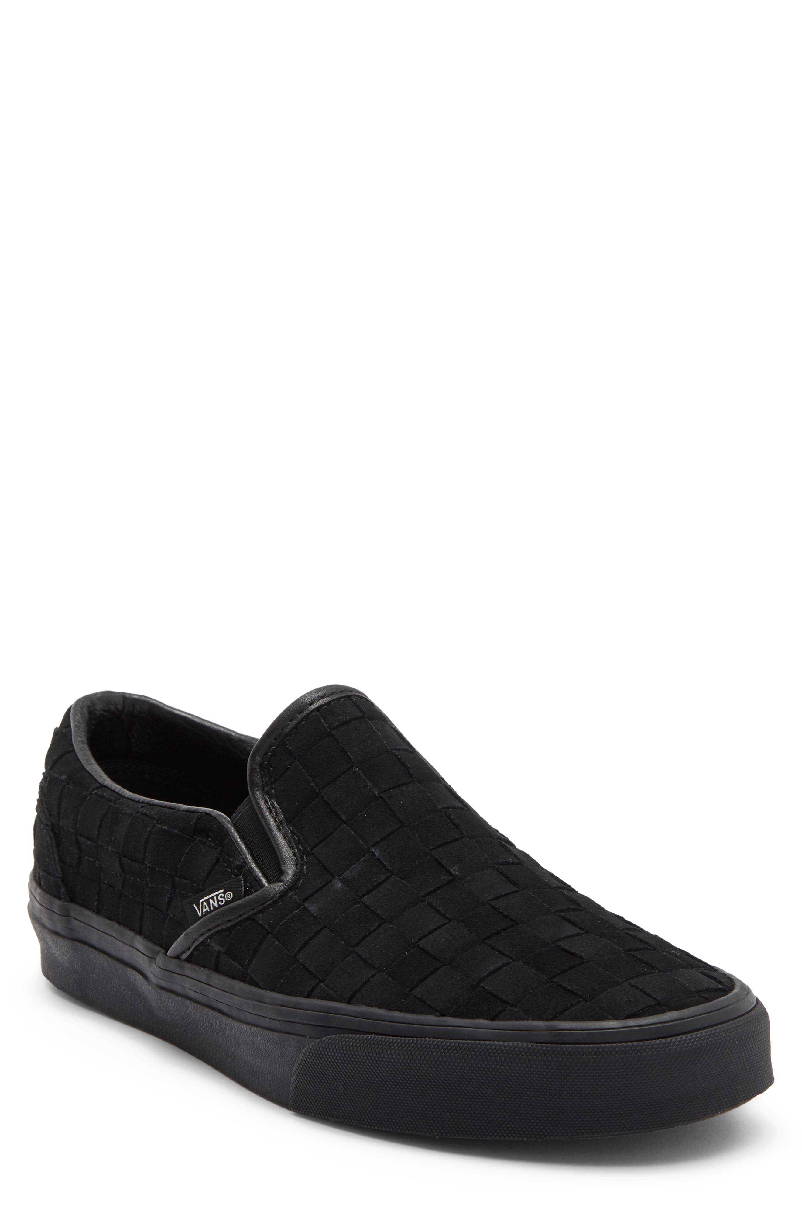 Classic Slip-On Sneaker, Main, color, WOVEN SUEDE BLACK/BLACK