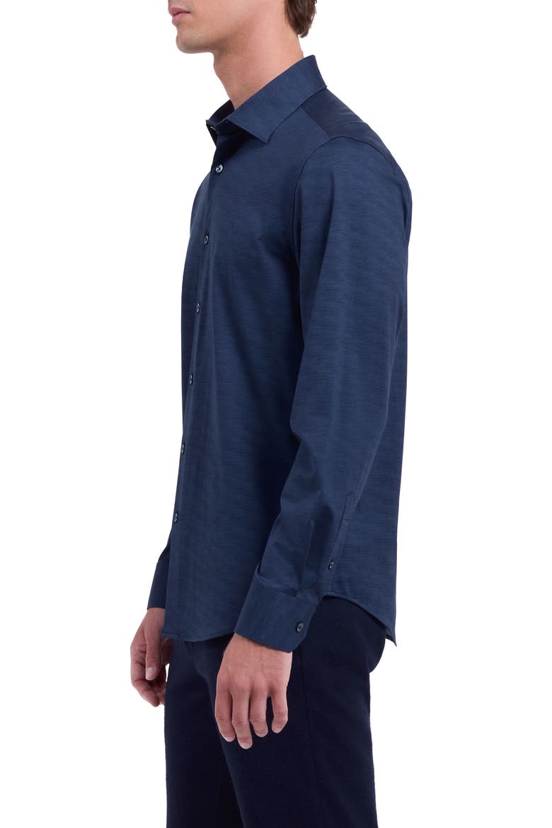 James OoohCotton® Herringbone Button-Up Shirt, Alternate, color, NAVY
