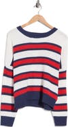 Vigoss Stripe Boxy Crewneck Sweater
