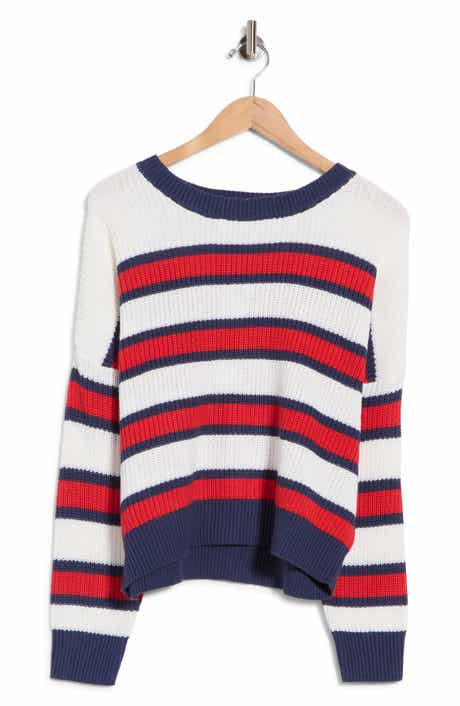Stripe Boxy Crewneck Sweater