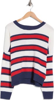 Vigoss Stripe Boxy Crewneck Sweater