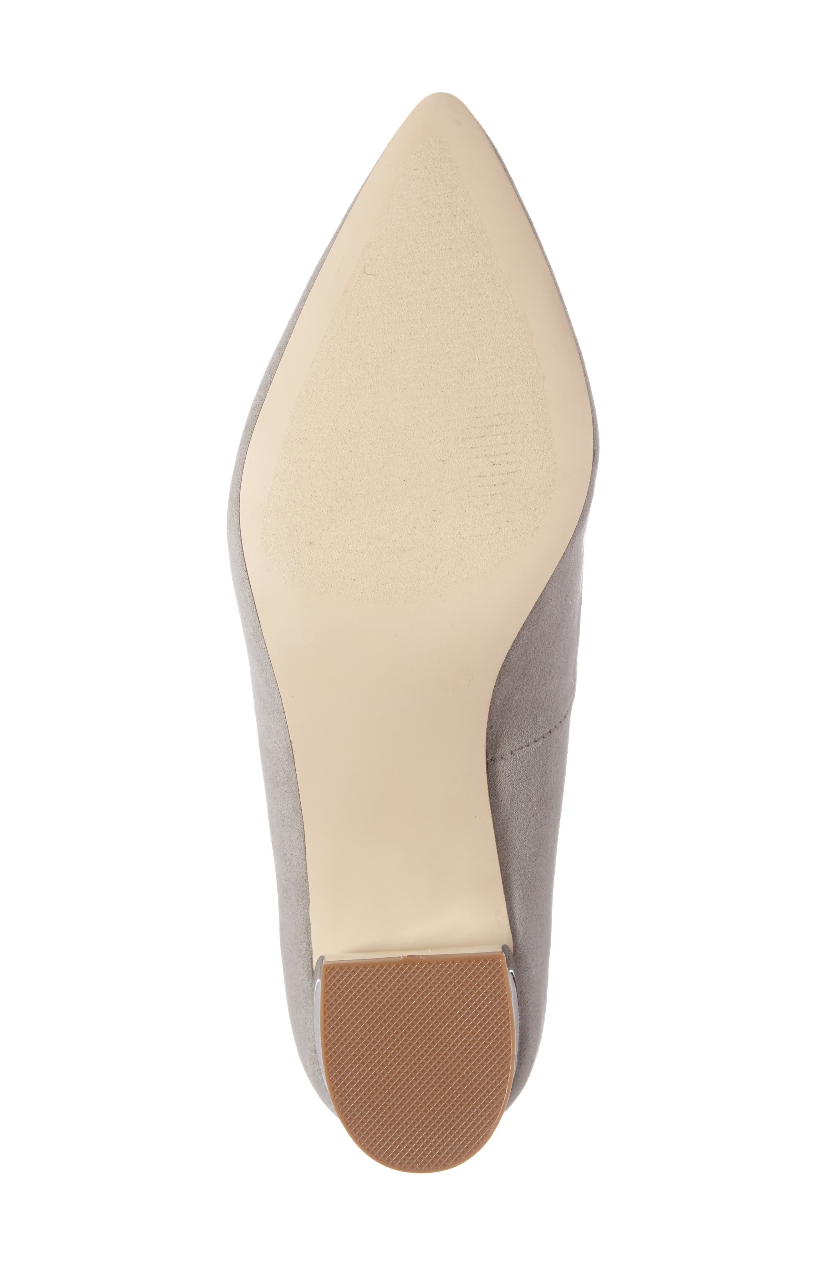 Zabel Embellished Block Heel Pump, Alternate, color, GREY FAUX SUEDE