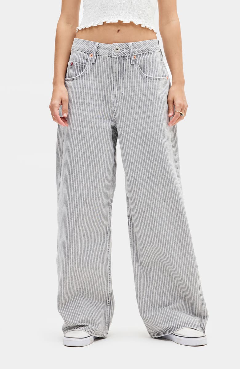 BDG Urban Outfitters Jaya Ticking Stripe Low Rise Wide Leg Jeans