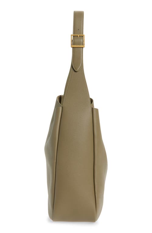 Saint Laurent Large Le 5 À 7 Leather Hobo Bag In Green