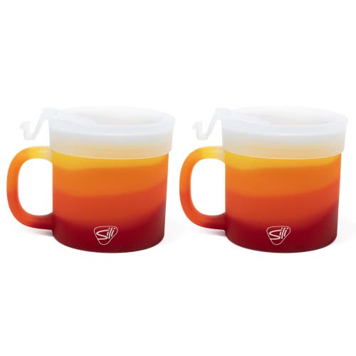 Silipint 2 Pack 16oz Silicone Coffee Mug W/ Lid, Marigold