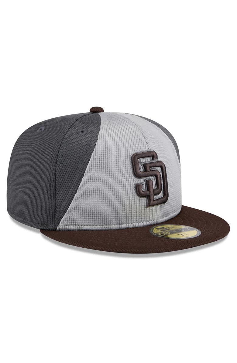 New Era Men's New Era  Gray/Brown San Diego Padres 2025 Batting Practice 59FIFTY Fitted Hat, Alternate, color, 