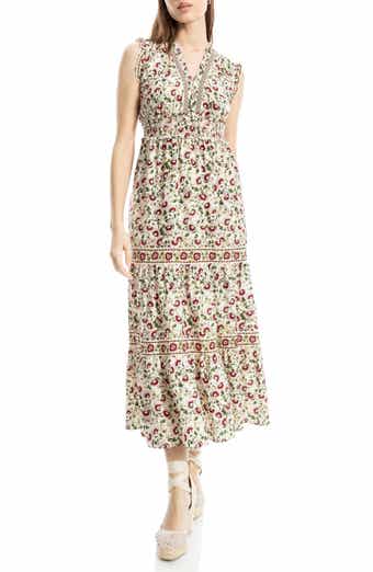 MAX STUDIO Smocked Fit & Flare Maxi Dress