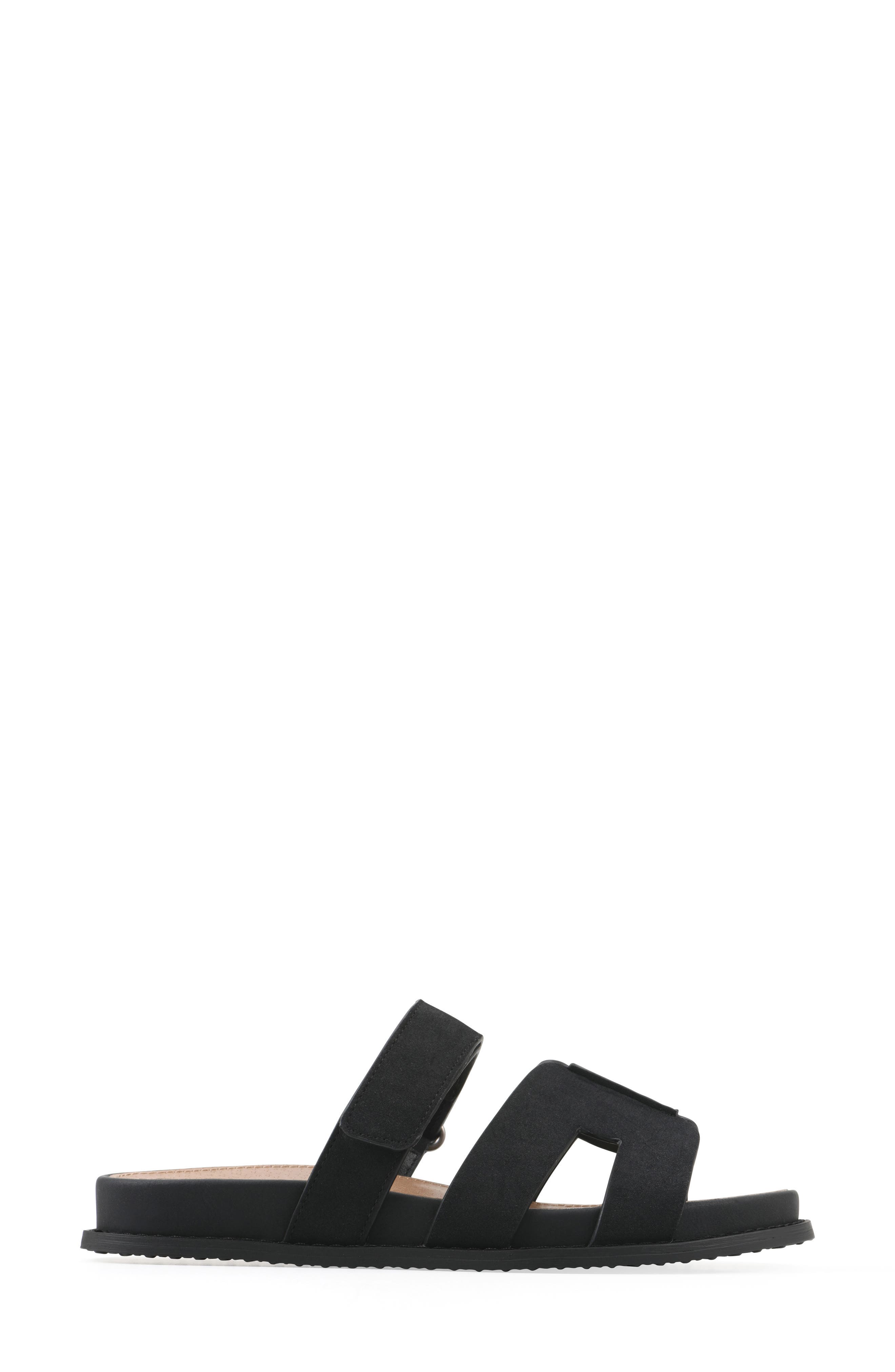 White Mountain Footwear Mazi Slide Sandal, Alternate, color, Black/ Smooth