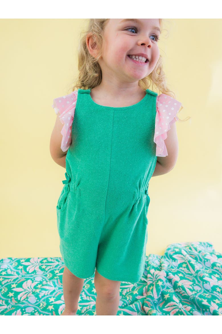 Girls Terry Cover-Up Romper, Alternate, color, Bright Green