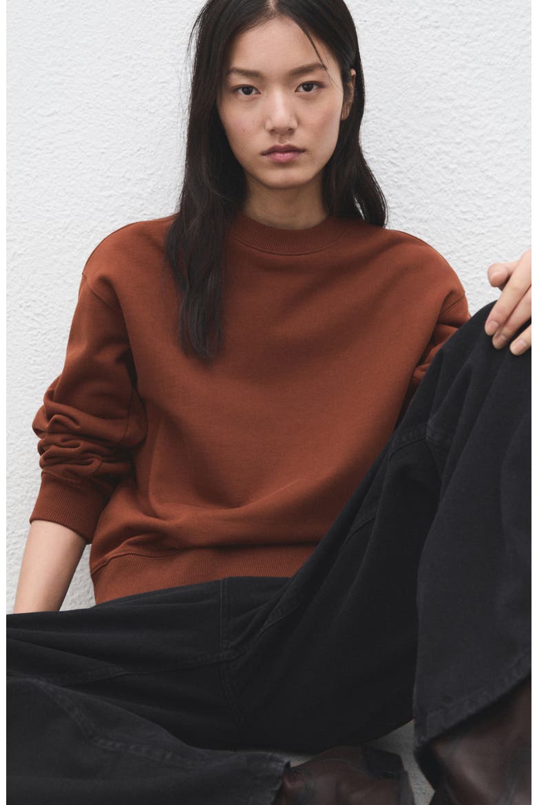 Cotton Sweatshirt, Alternate, color, RUSSET
