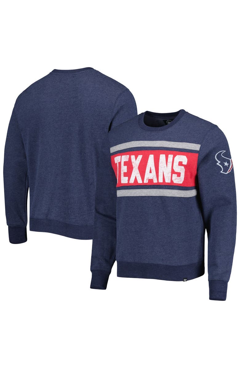 '47 Men's '47 Heather Navy Houston Texans Bypass Tribeca Pullover Sweatshirt, Alternate, color, Heather Navy