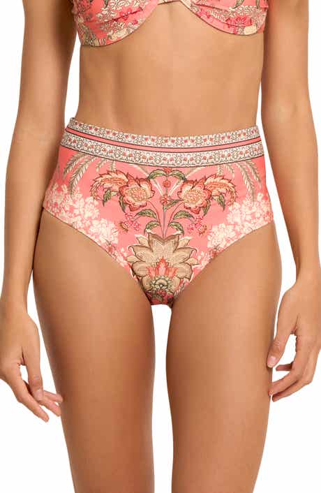 Cosita Linda Floral High Waist Lace-Up Bikini Bottoms