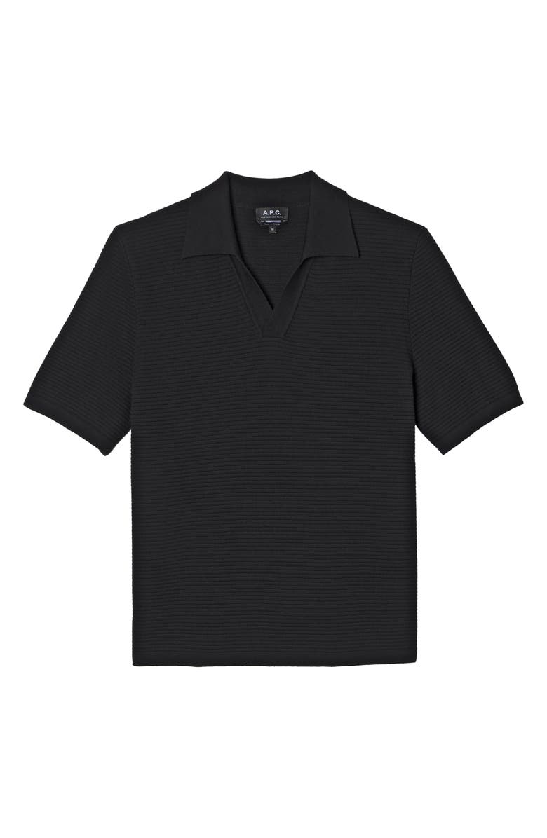A.P.C. Livio Johnny Collar Polo, Alternate, color, Lzz Black
