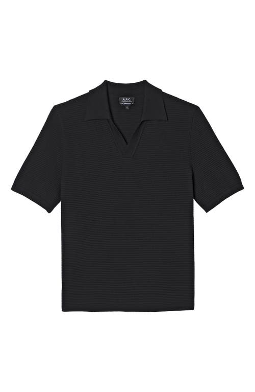 Apc A. P.c. Livio Heathered Polo Sweater In Black