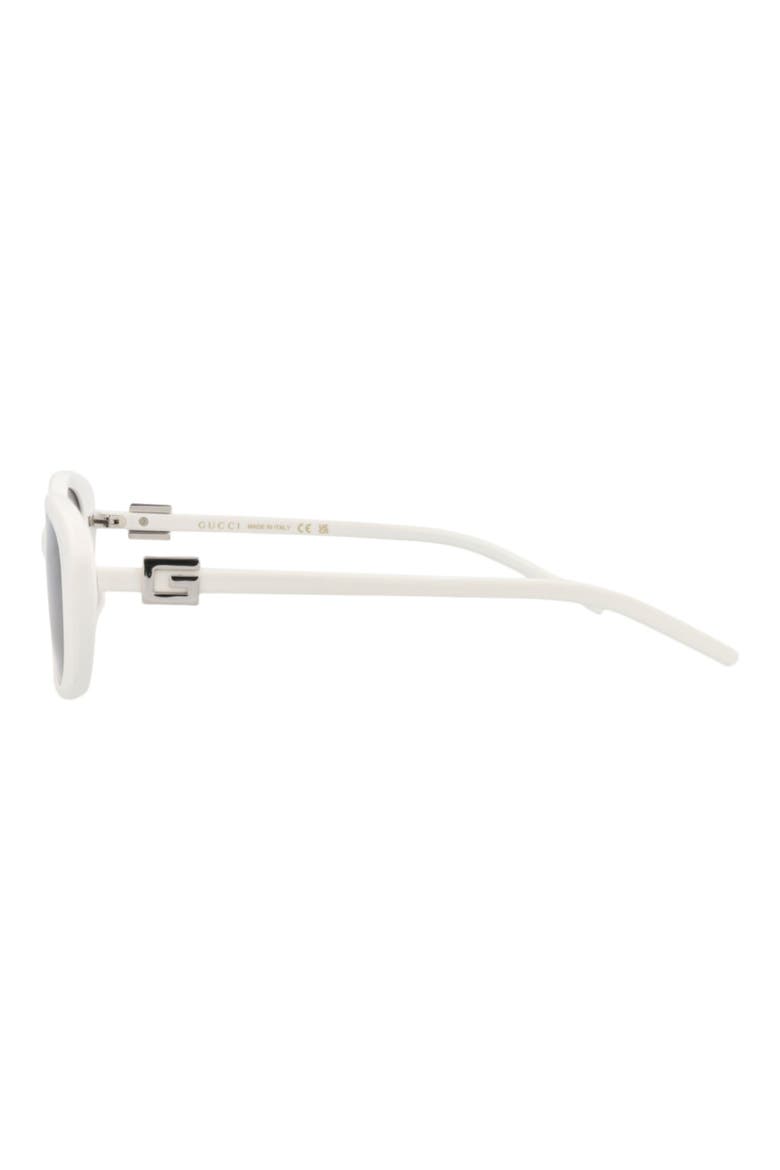 55mm Oval Sunglasses, Alternate, color, WHITE WHITE GREY