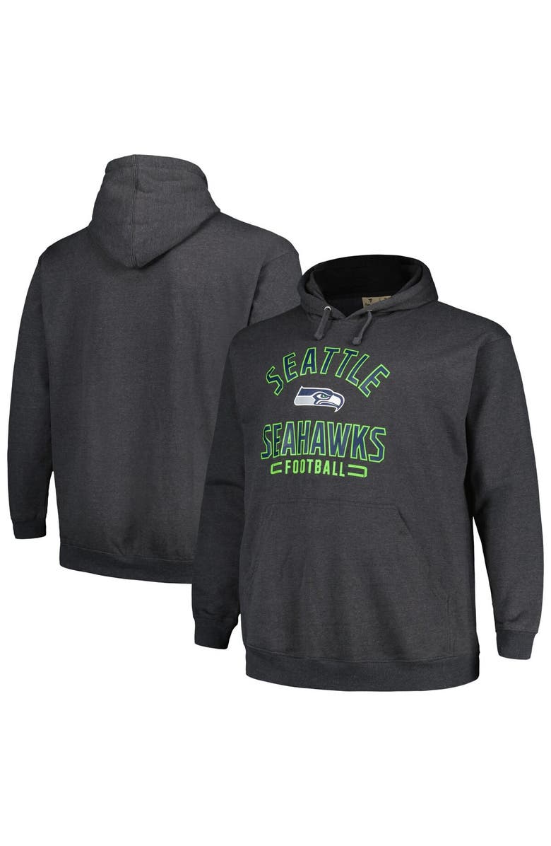 FANATICS Men's Fanatics Branded Heather Charcoal Seattle Seahawks Big & Tall Pullover Hoodie, Main, color, Heather Charcoal