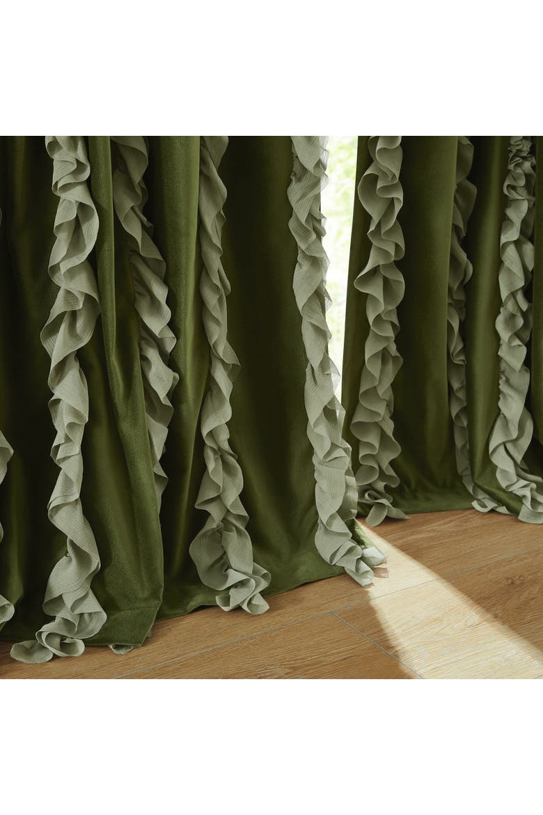 Verdant Path Cotton Blackout Window Panel, Alternate, color, Green