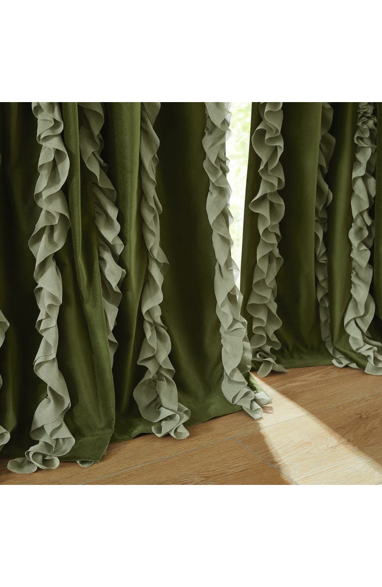 Chuks Collins x Lush Decor Verdant Path Cotton Blackout Window Panel, Alternate, color, Green