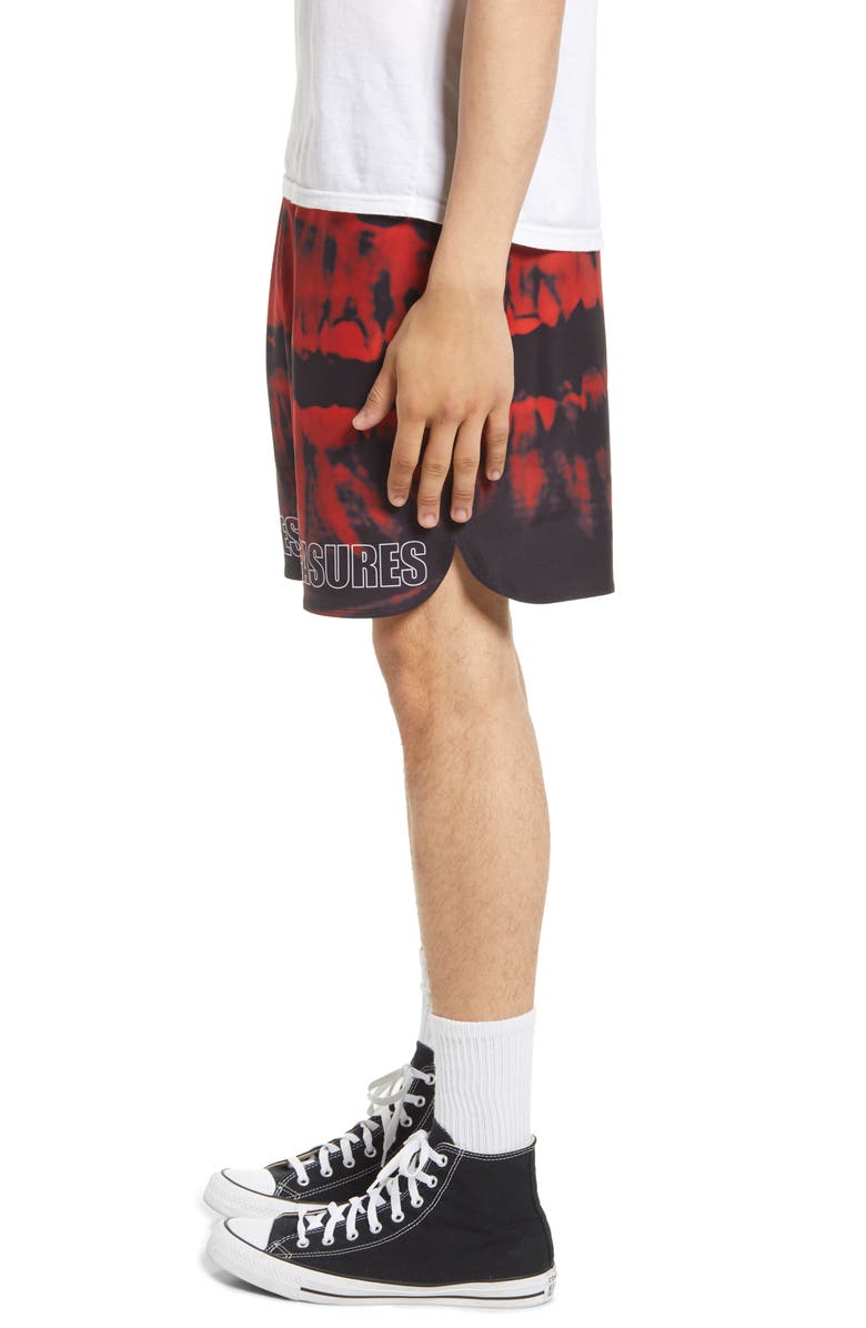 PLEASURES Teeth Tie Dye Workout Shorts, Alternate, color, 