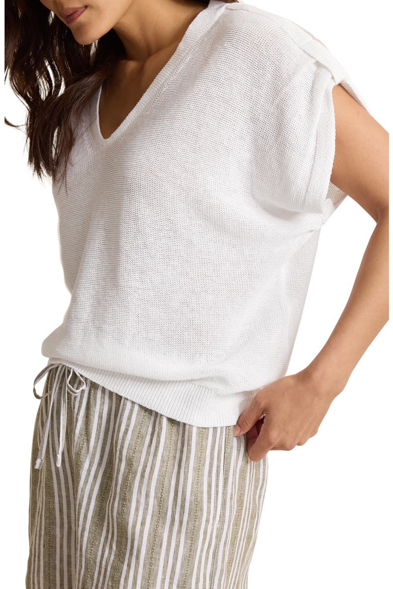 Lakes Edge Linen & Cotton Blend Sweater, Alternate, color, WHITE