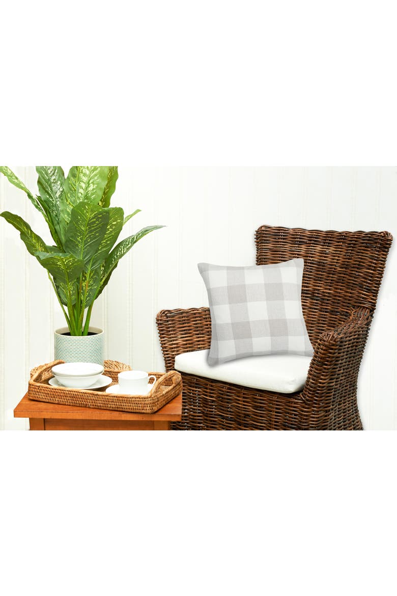 Franklin Pebble Gingham Check Cotton Blend Accent Throw Pillow 18" x 18", Alternate, color, Gray
