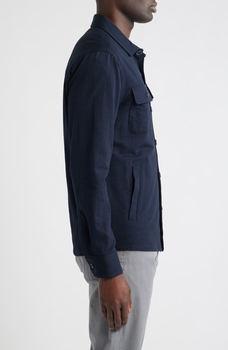 Robert Barakett Abram Rib Knit Overshirt, Alternate, color, Navy