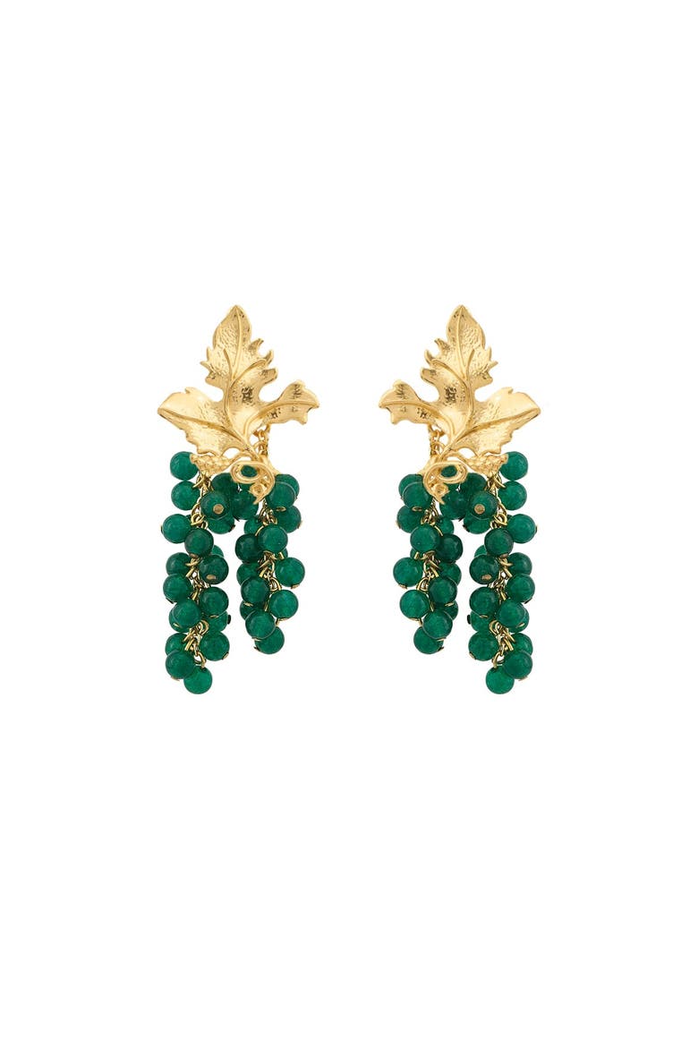 Mini Adile Grape Statement Earrings, Main, color, Emerald Green