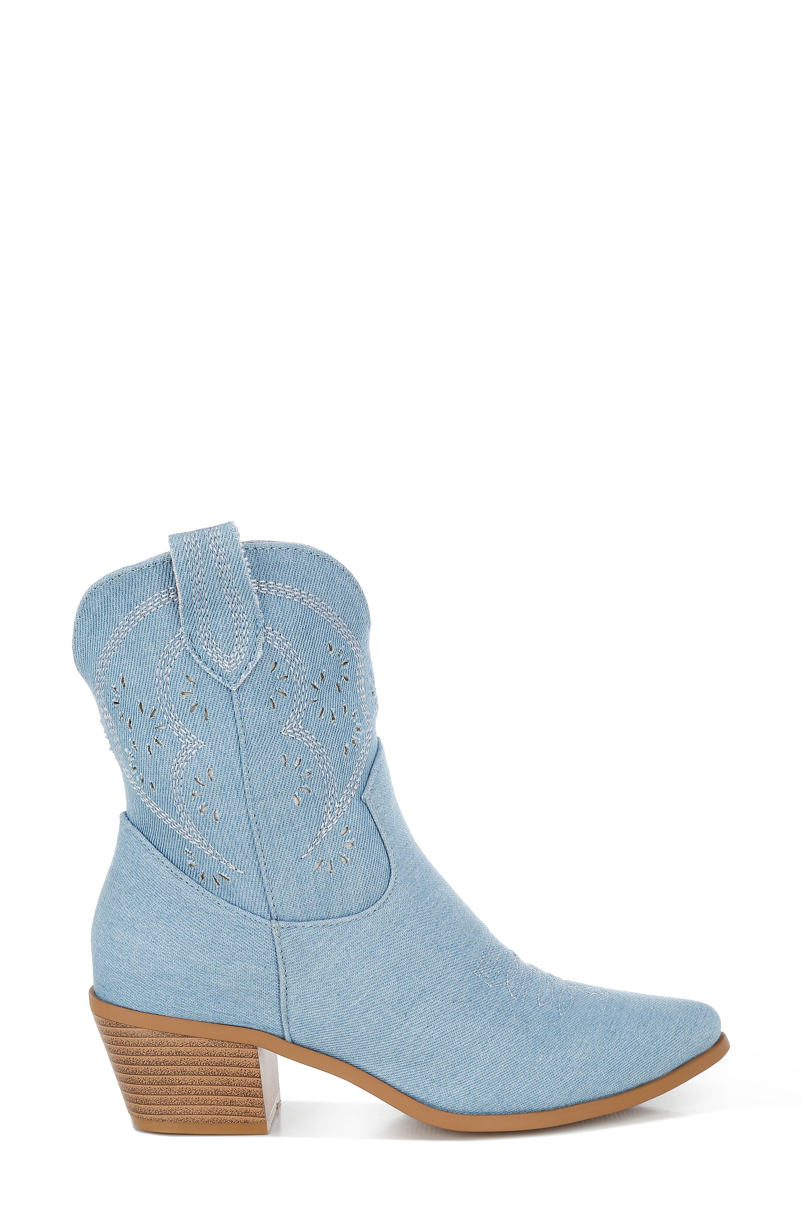 LONDON RAG Nigara Cutout Western Bootie, Alternate, color, Denim