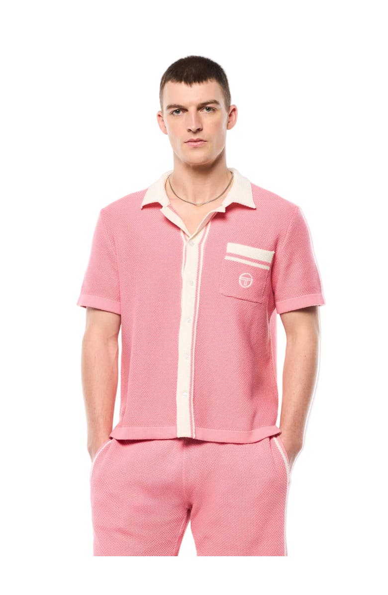 Sergio Tacchini Fratelli Crochet Cabana Polo, Main, color, Geranium Pink