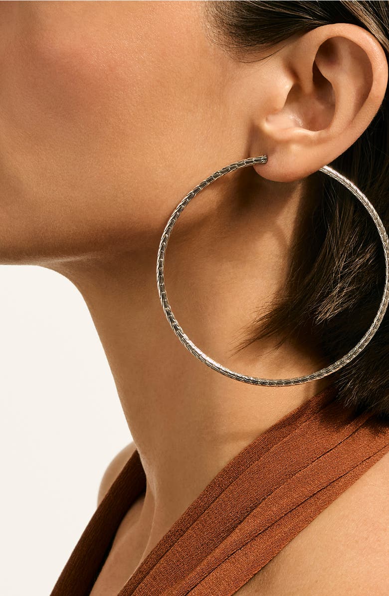 John Hardy JH Essential Hoop Earrings, Alternate, color, Silver