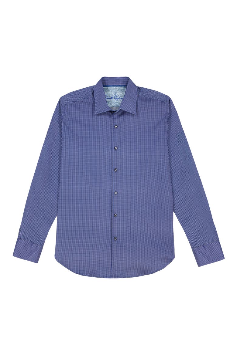 Cortland Stretch Cotton Button-Up Shirt, Alternate, color, NAVY