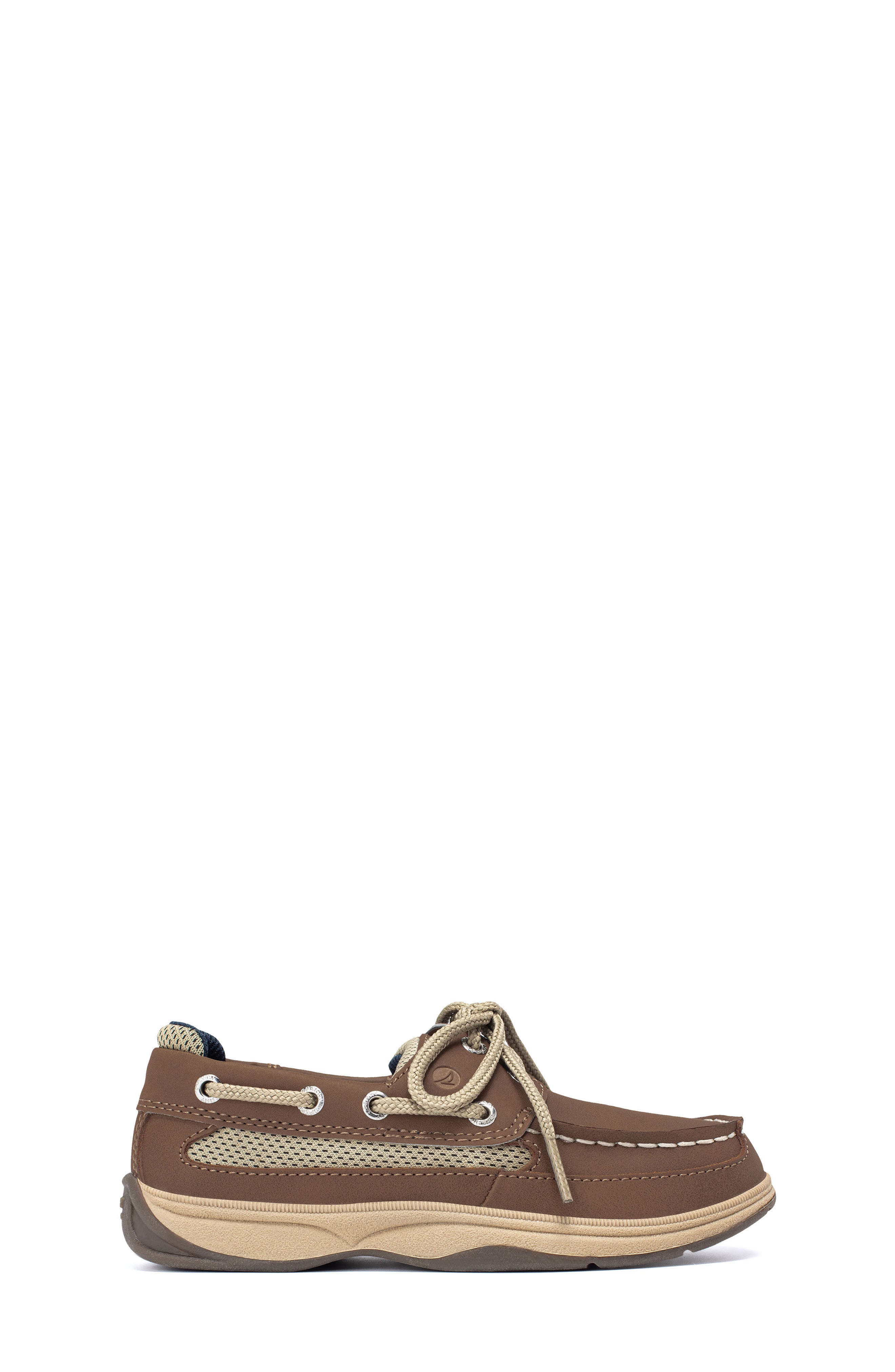 Kids' Lanyard Boat Shoe, Alternate, color, DARK TAN / NAVY