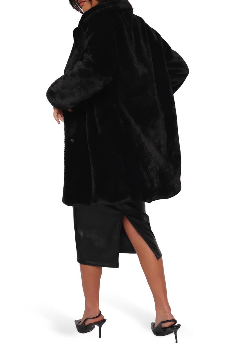 Meeka Faux Fur Jacket, Alternate, color, BLACK