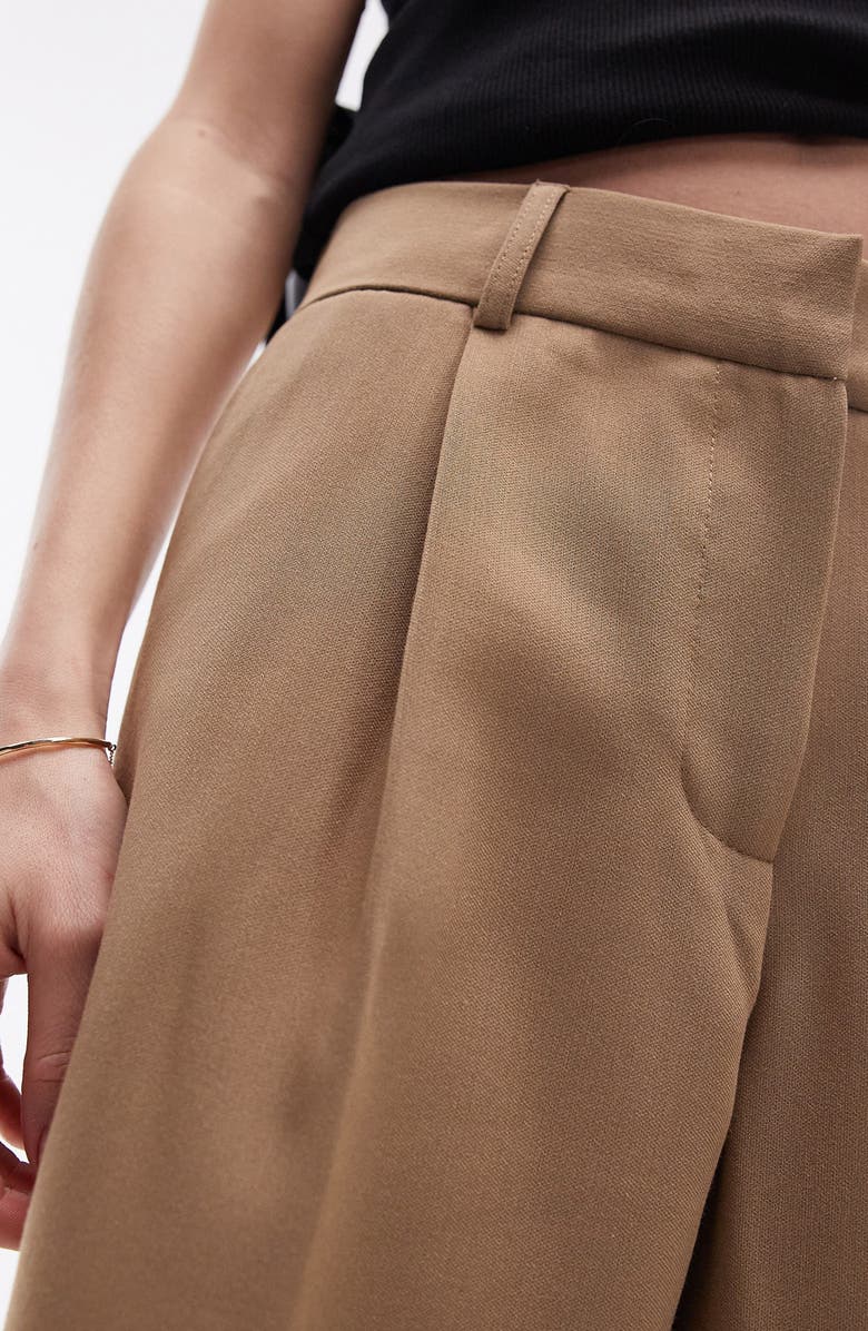 Topshop Crossover Waist Knee Shorts, Alternate, color,