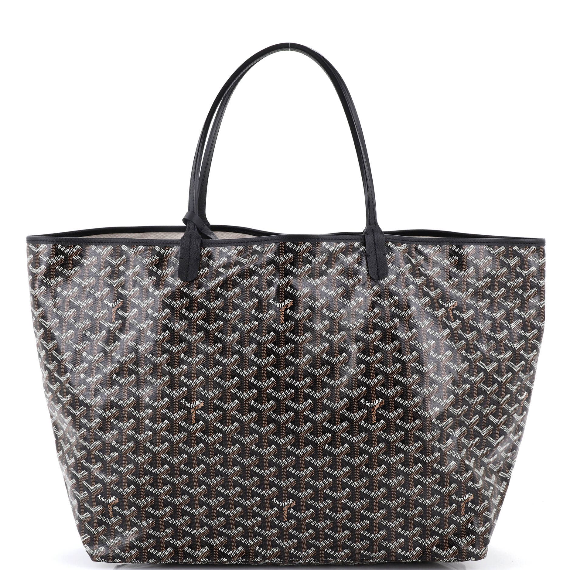 Pre-Owned Goyard Anjou Reversible Tote Coated Canvas GM, Main, color, Black