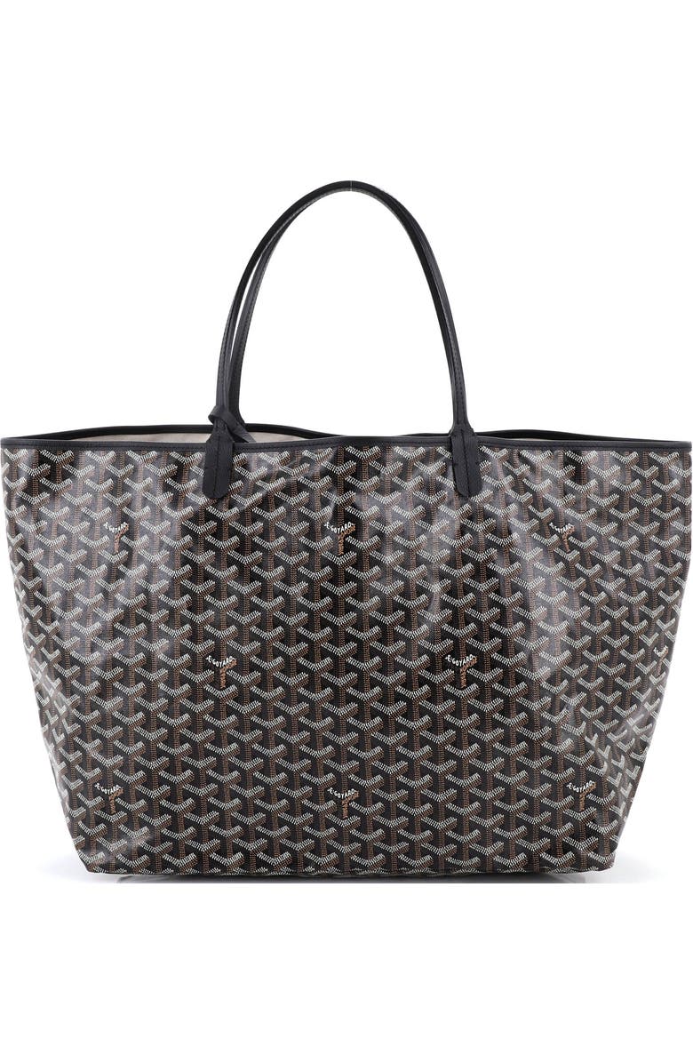 Pre-Owned Goyard Anjou Reversible Tote Coated Canvas GM, Main, color, Black
