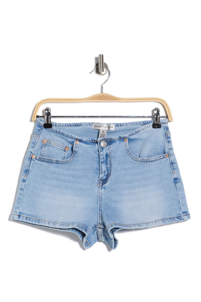 Binded Waistband Denim Shorts, Alternate, color, LIGHT WASH